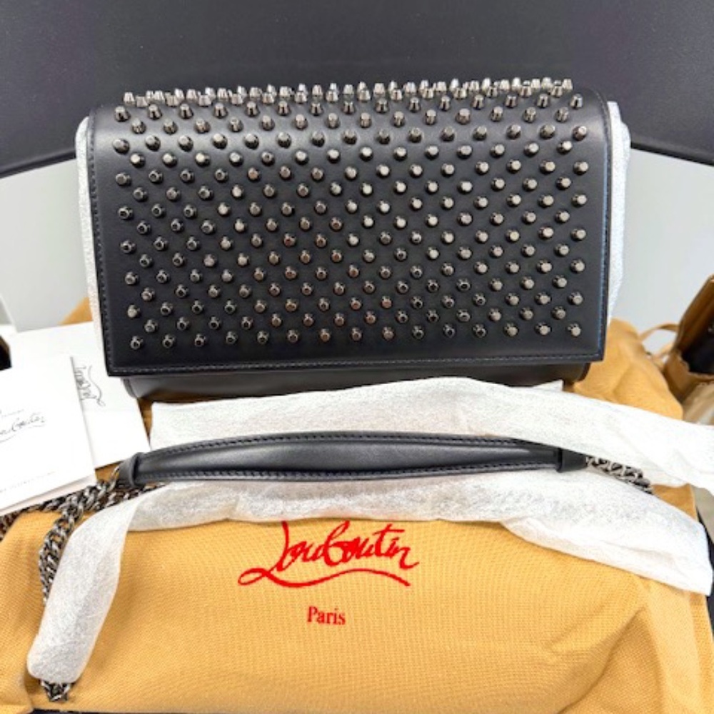 Christian Louboutin Paloma Spike Stud Leather Wallet on Chain